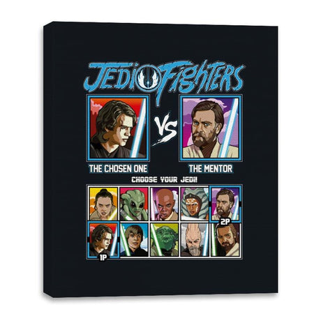 Jedi Fighters - Retro Fighter Series - Canvas Wraps Canvas Wraps RIPT Apparel 16x20 / Black