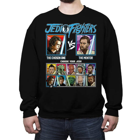 Jedi Fighters - Retro Fighter Series - Crew Neck Sweatshirt Crew Neck Sweatshirt RIPT Apparel Small / Black