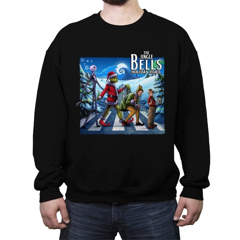 Jingle Bells - Crew Neck Sweatshirt Crew Neck Sweatshirt RIPT Apparel Small / Black