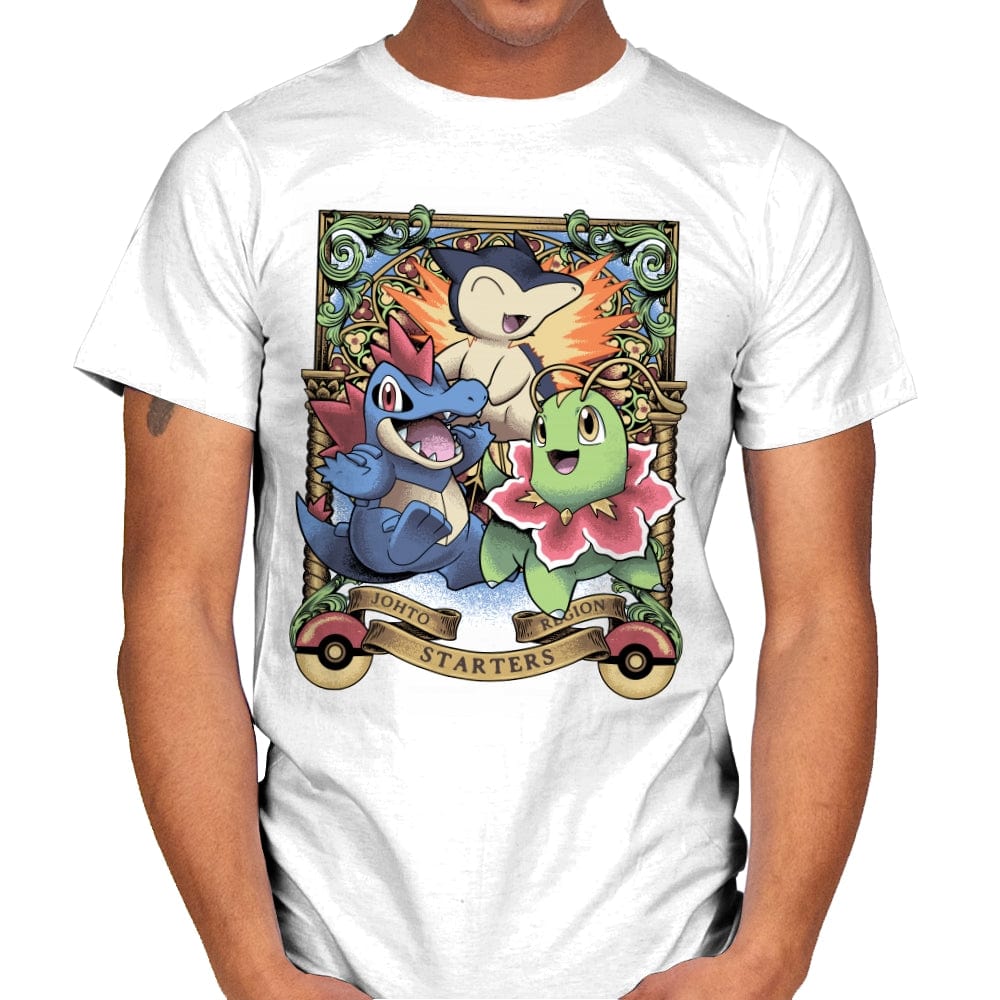 Johto Starters - Mens T-Shirts RIPT Apparel Small / White