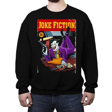 Joke Fiction HA - Crew Neck Sweatshirt Crew Neck Sweatshirt RIPT Apparel Small / Black