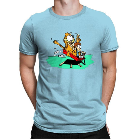 Jon and a Lasagna Lover - Mens Premium T-Shirts RIPT Apparel Small / Light Blue