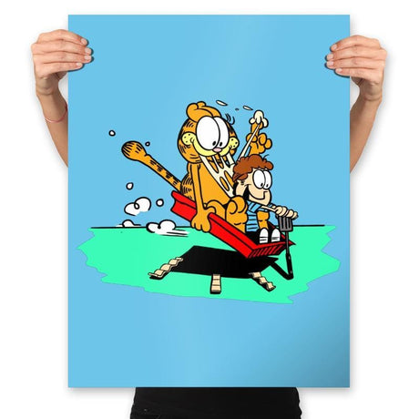 Jon and a Lasagna Lover - Prints Posters RIPT Apparel 18x24 / Sky