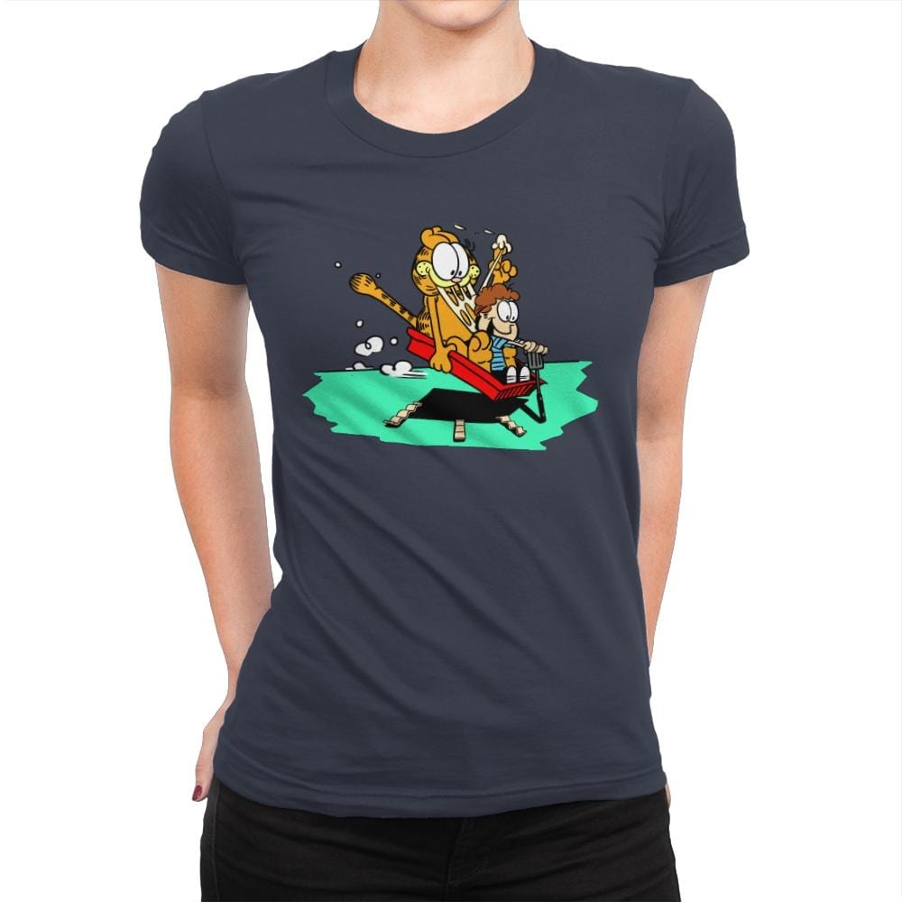 Jon and a Lasagna Lover - Womens Premium T-Shirts RIPT Apparel Small / Indigo