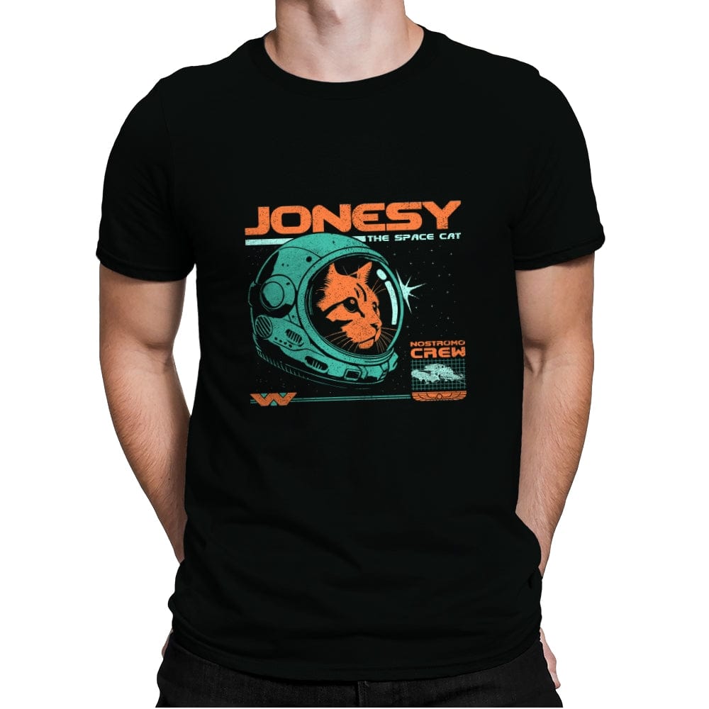 Jonesy The Space Cat  - Mens Premium T-Shirts RIPT Apparel Small / Black