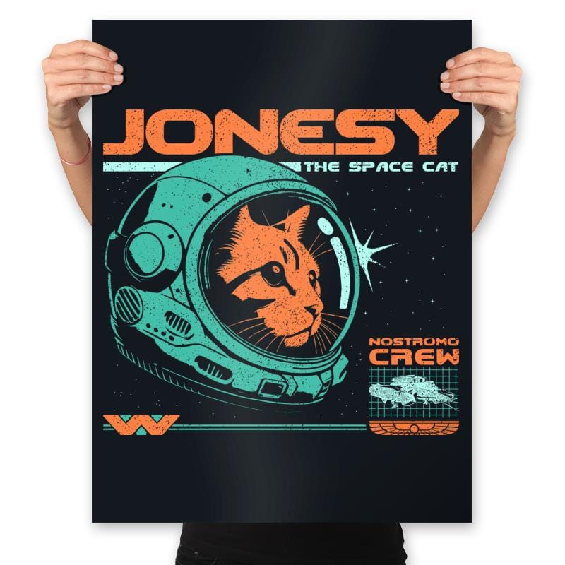 Jonesy The Space Cat  - Prints Posters RIPT Apparel 18x24 / Black