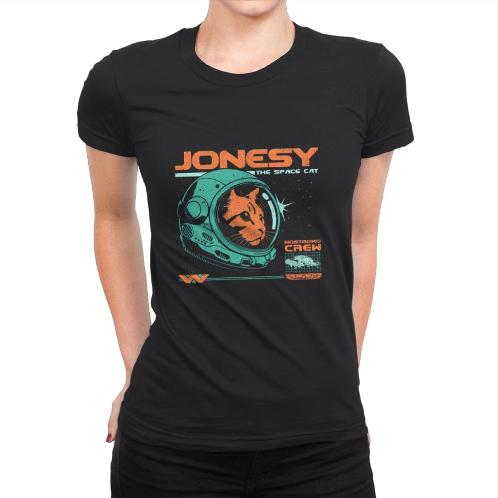 Jonesy The Space Cat  - Womens Premium T-Shirts RIPT Apparel Small / Black