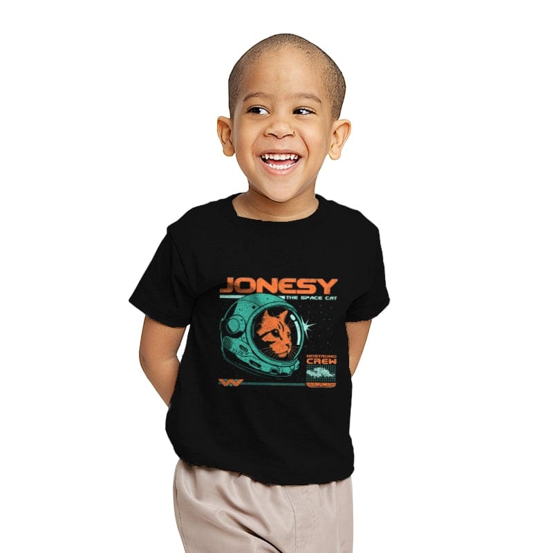 Jonesy The Space Cat  - Youth T-Shirts RIPT Apparel X-small / Black