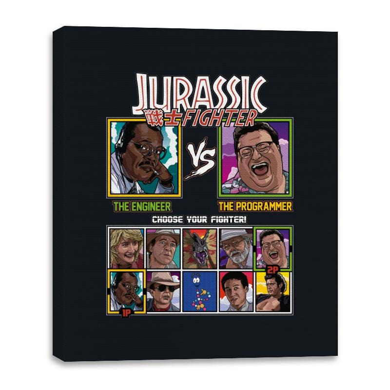 Jurassic Fighter - Canvas Wraps Canvas Wraps RIPT Apparel 16x20 / Black