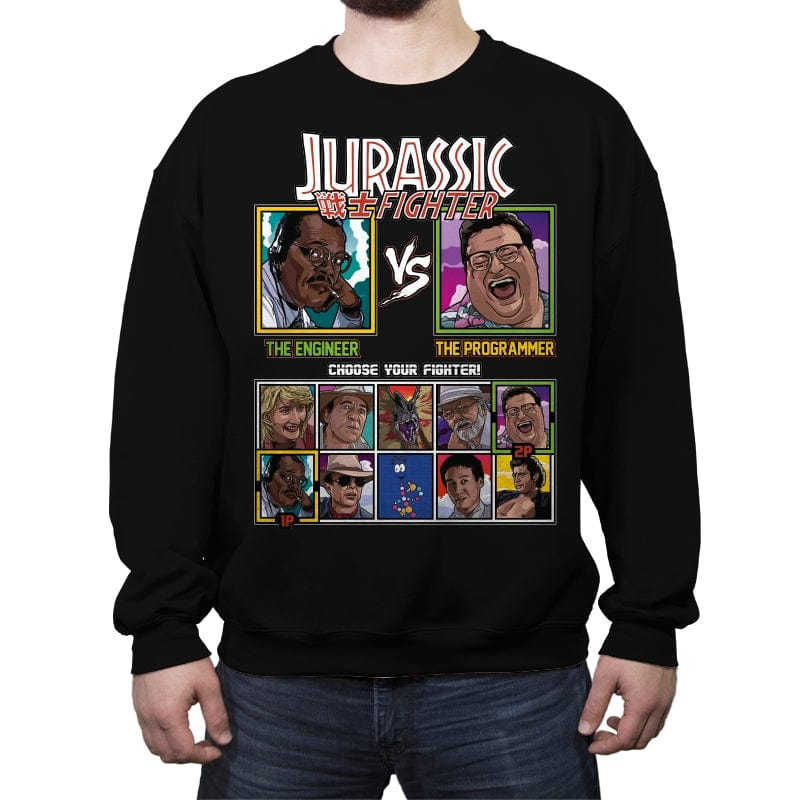 Jurassic Fighter - Crew Neck Sweatshirt Crew Neck Sweatshirt RIPT Apparel Small / Black