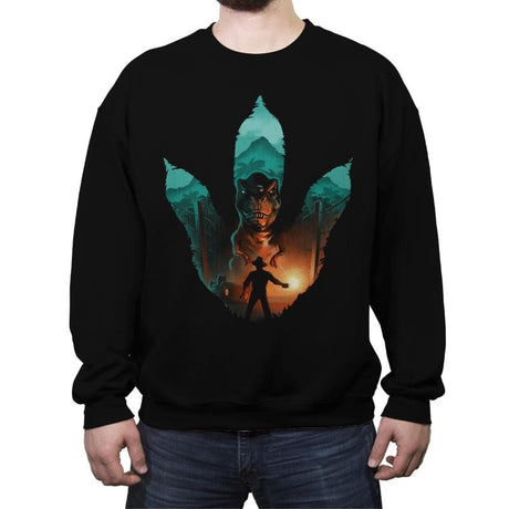 Jurassic Footprint - Crew Neck Sweatshirt Crew Neck Sweatshirt RIPT Apparel