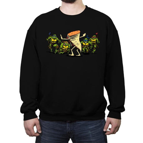 Jurassic Pizza - Crew Neck Sweatshirt Crew Neck Sweatshirt RIPT Apparel Small / Black