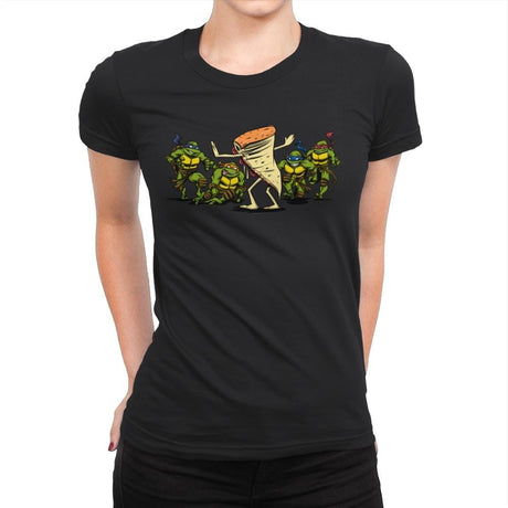 Jurassic Pizza - Womens Premium T-Shirts RIPT Apparel Small / Black