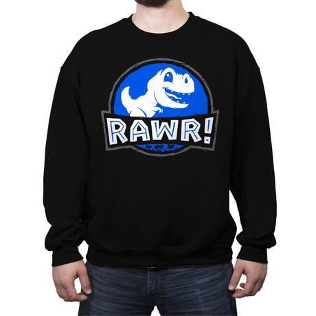 Jurassic Rawr! - Crew Neck Sweatshirt Crew Neck Sweatshirt RIPT Apparel Small / Black