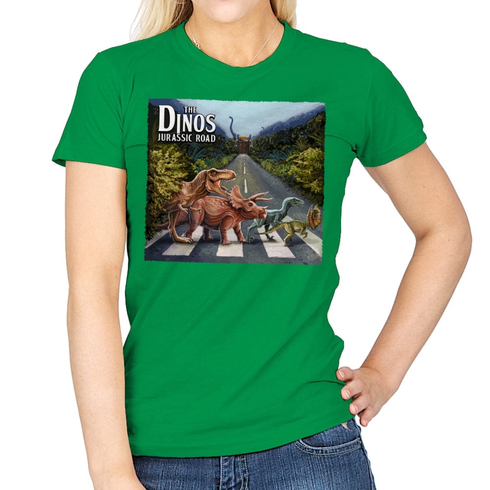 Jurassic Road - Womens T-Shirts RIPT Apparel Small / Irish Green