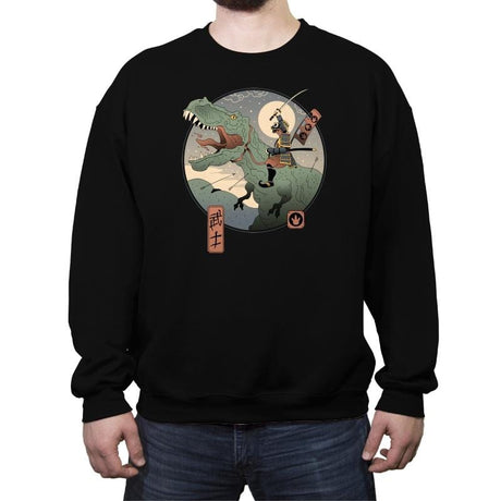 Jurassic Samurai - Crew Neck Sweatshirt Crew Neck Sweatshirt RIPT Apparel Small / Black