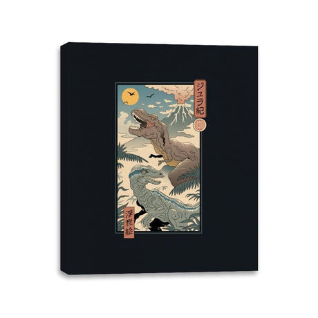 Jurassic Ukiyo-e 2 - Canvas Wraps Canvas Wraps RIPT Apparel 11x14 / Black