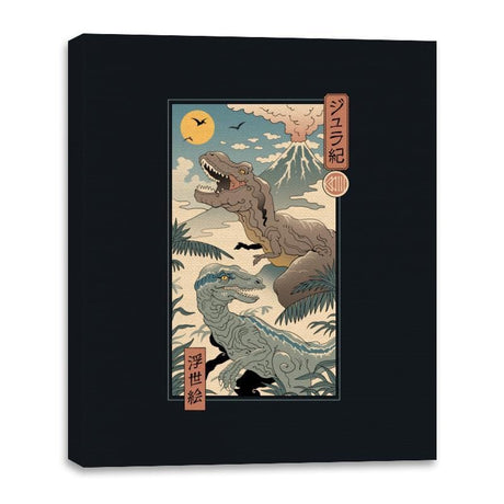 Jurassic Ukiyo-e 2 - Canvas Wraps Canvas Wraps RIPT Apparel 16x20 / Black