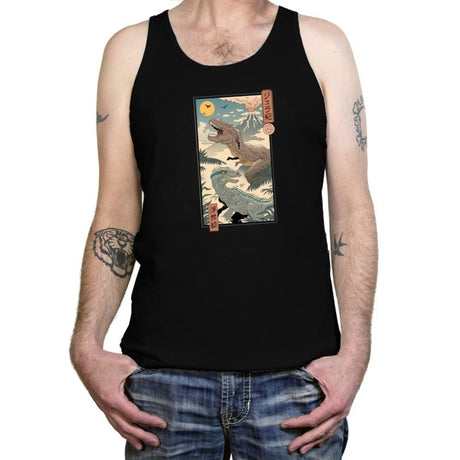 Jurassic Ukiyo-e 2 - Tanktop Tanktop RIPT Apparel X-Small / Black