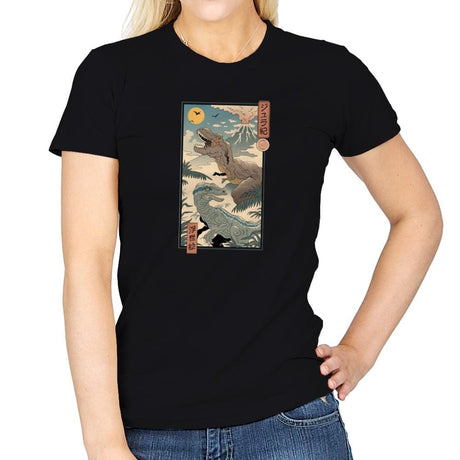 Jurassic Ukiyo-e 2 - Womens T-Shirts RIPT Apparel Small / Black