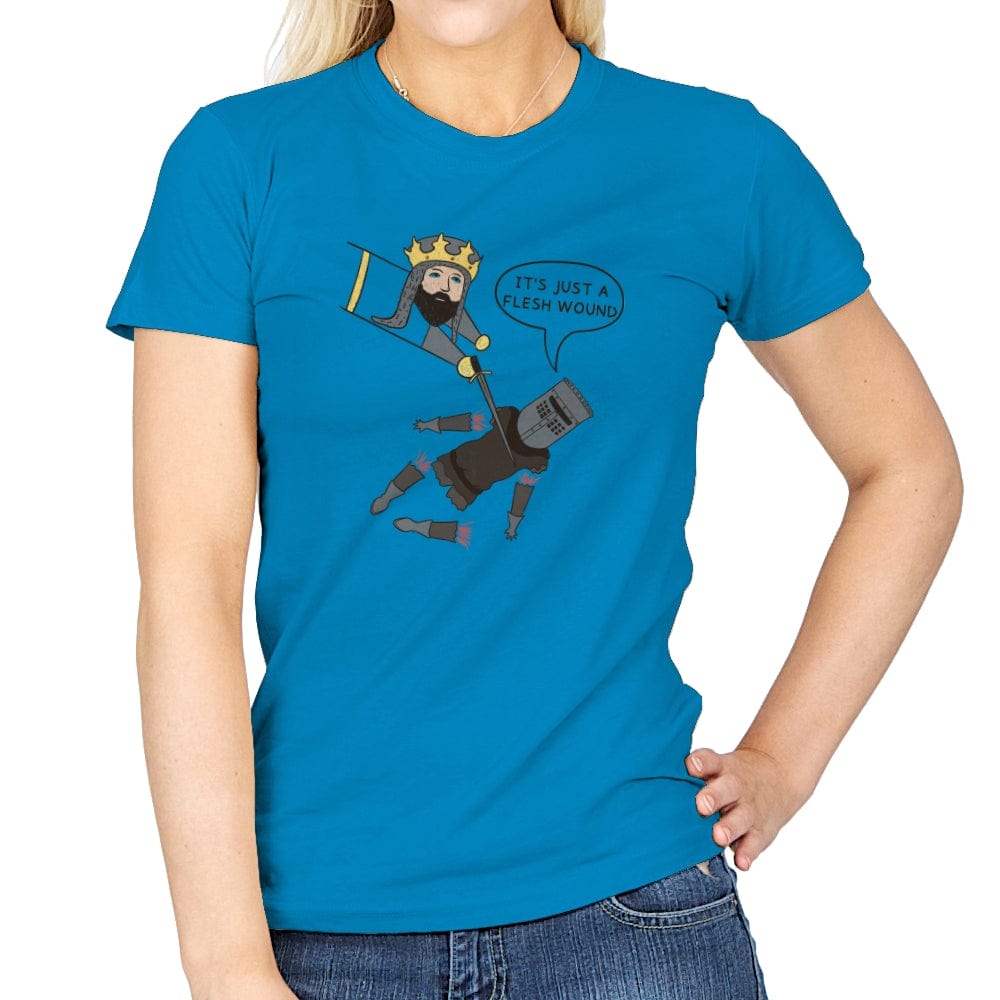 Just a Flesh Wound - Womens T-Shirts RIPT Apparel Small / Sapphire