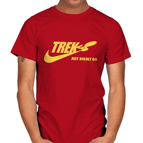 Just Boldly Go - Mens T-Shirts RIPT Apparel Small / Red