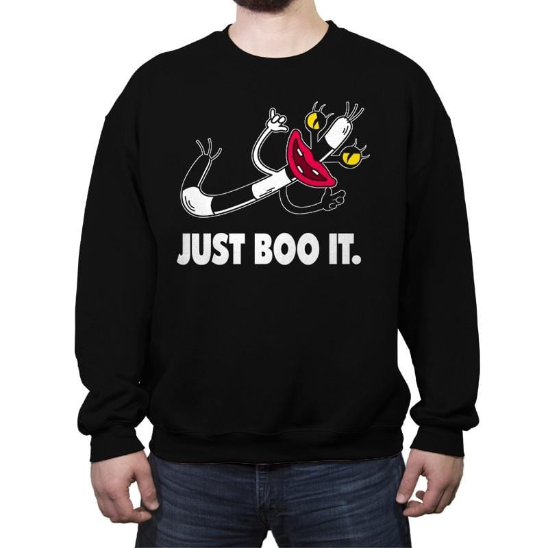 JUST BOO IT! - Crew Neck Sweatshirt Crew Neck Sweatshirt RIPT Apparel Small / Black