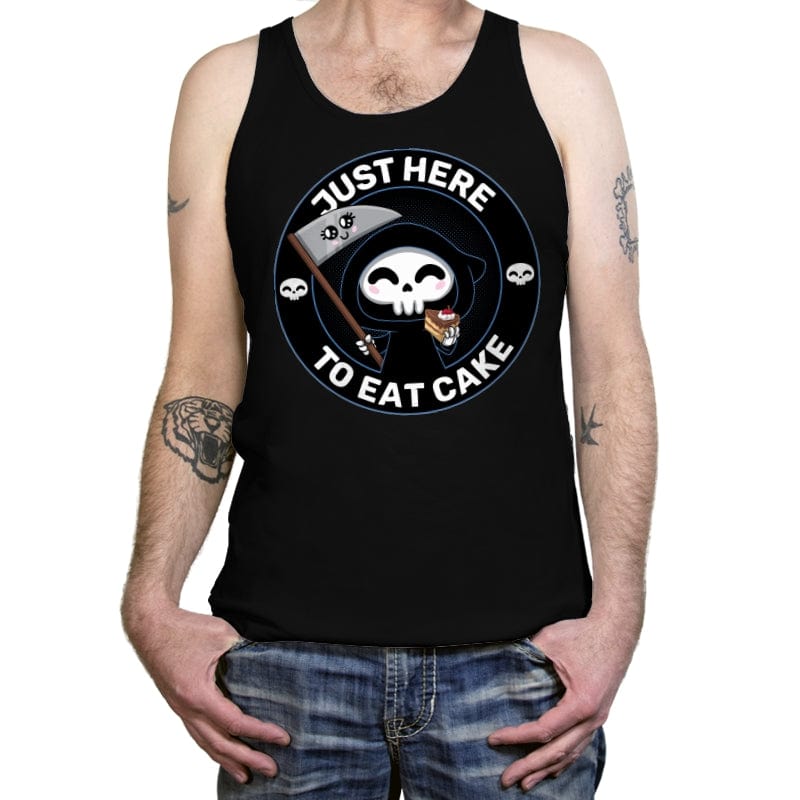 Just here to eat Cake - Tanktop Tanktop RIPT Apparel X-Small / Black