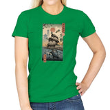 Kame Kame Ukiyo-e - Womens T-Shirts RIPT Apparel Small / Irish Green