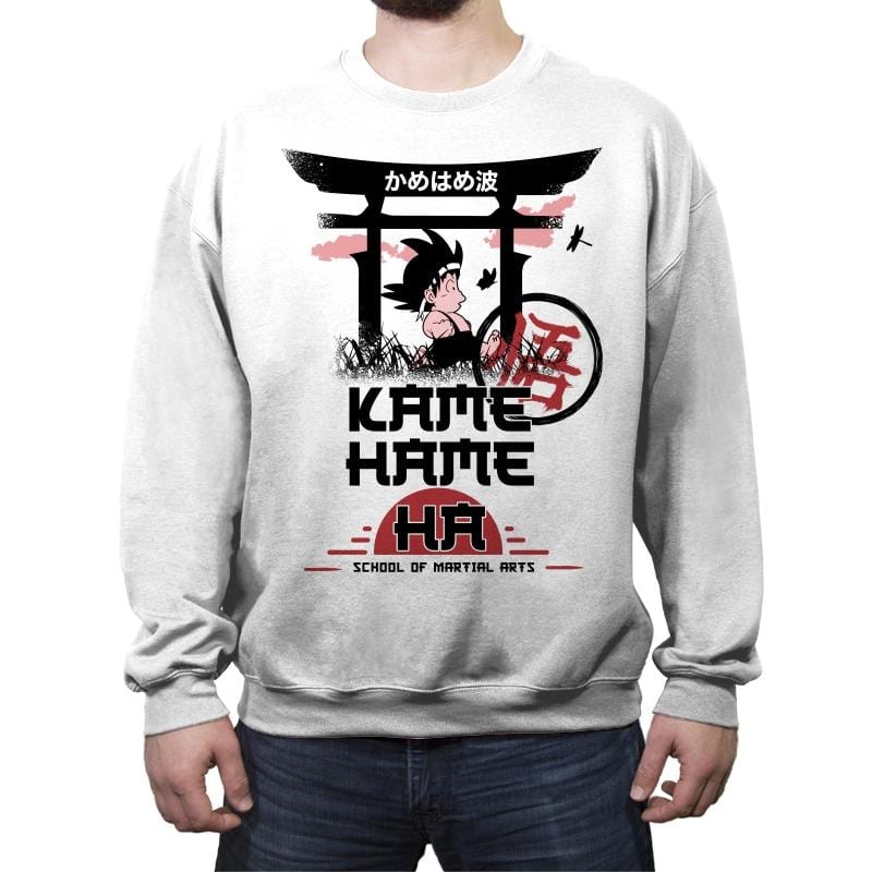 Kame School Of Martial Arts - Crew Neck Sweatshirt Crew Neck Sweatshirt RIPT Apparel Small / White