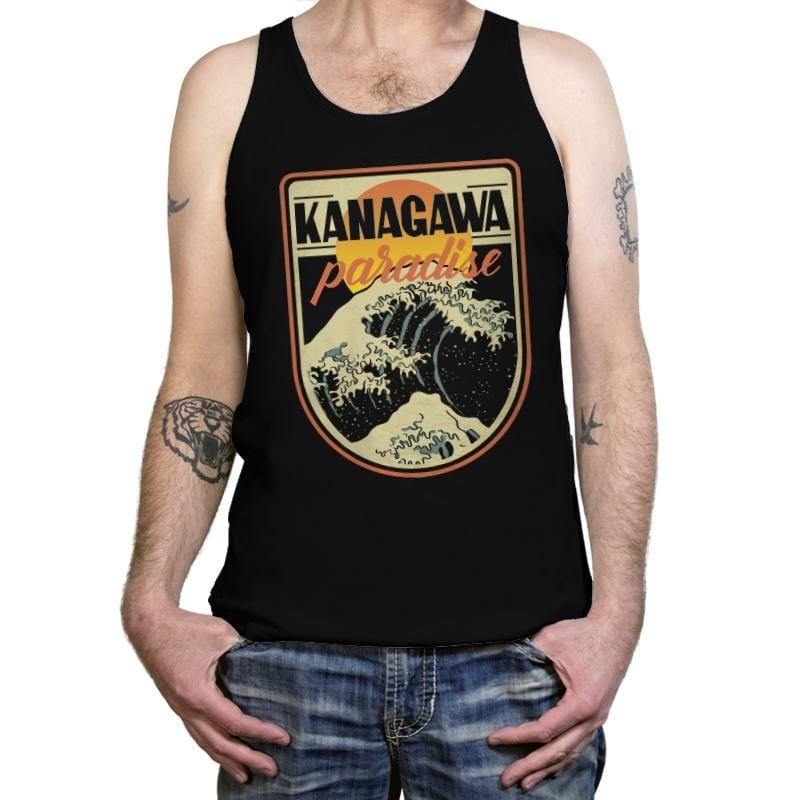 Kanagawa Paradise - Tanktop Tanktop RIPT Apparel X-Small / Black