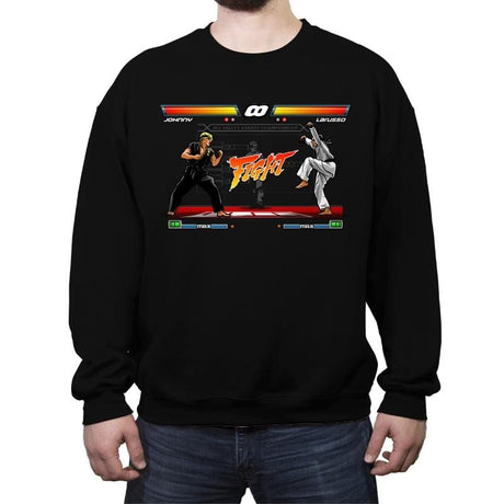 Karate Fighter - Crew Neck Sweatshirt Crew Neck Sweatshirt RIPT Apparel Small / Black