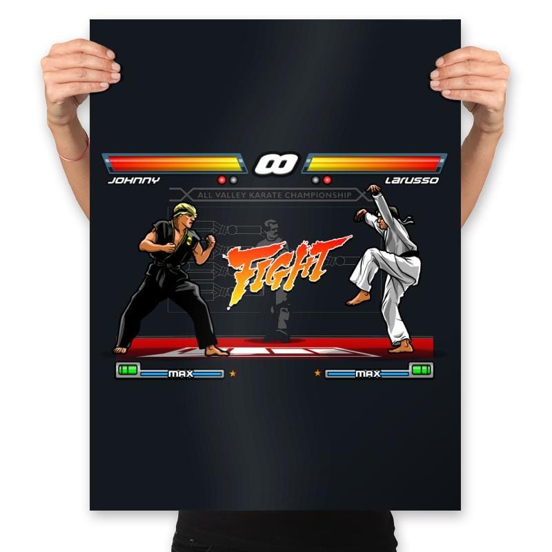 Karate Fighter - Prints Posters RIPT Apparel 18x24 / Black