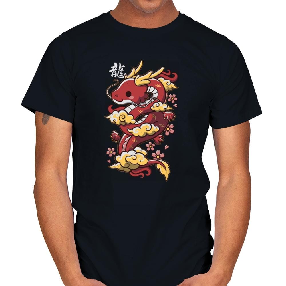 Kawaii Red Dragon - Mens T-Shirts RIPT Apparel Small / Black