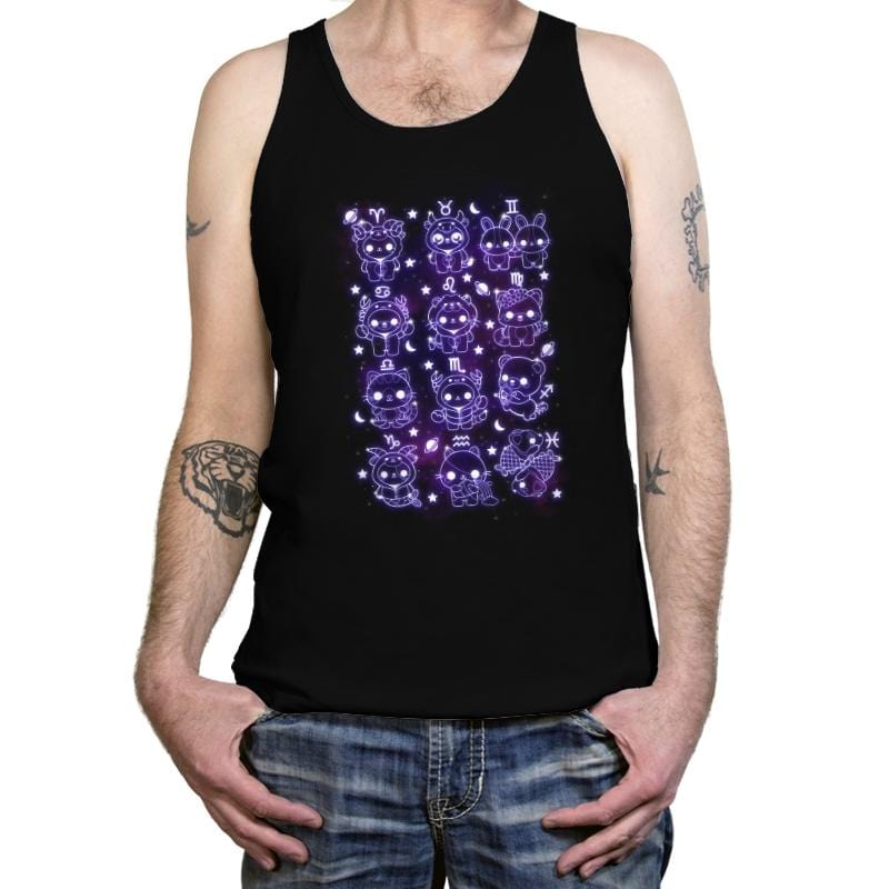 Kawaii Zodiac Signs - Tanktop Tanktop RIPT Apparel X-Small / Black