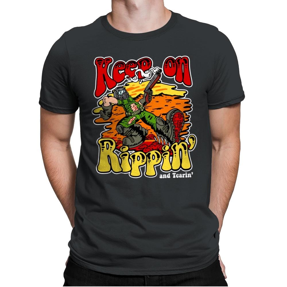 Keep on Rippin' - Mens Premium T-Shirts RIPT Apparel Small / Heavy Metal