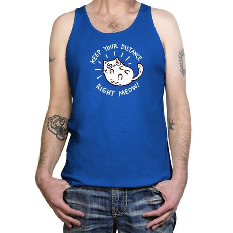 Keep Your Distance Right Meow - Tanktop Tanktop RIPT Apparel X-Small / True Royal