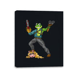 Kermit Ash Style - Canvas Wraps Canvas Wraps RIPT Apparel 11x14 / Black