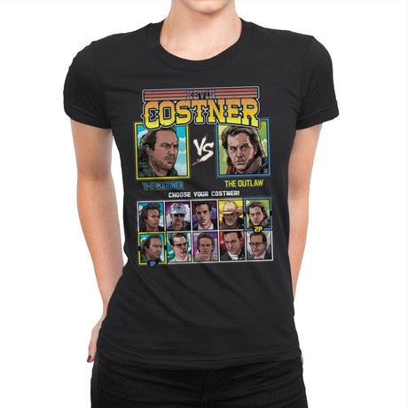 Kevin Costner Fighter - Womens Premium T-Shirts RIPT Apparel Small / Black