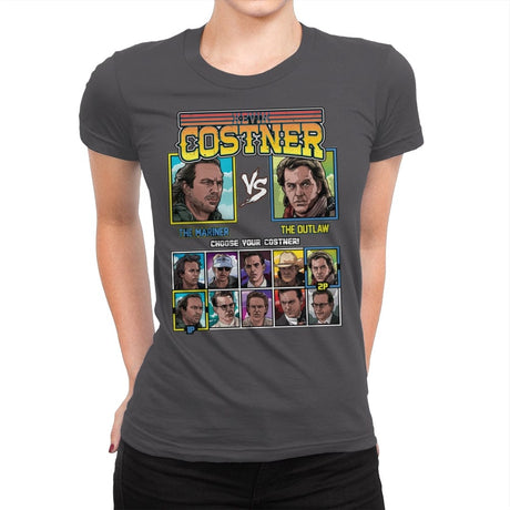 Kevin Costner Fighter - Womens Premium T-Shirts RIPT Apparel Small / Heavy Metal