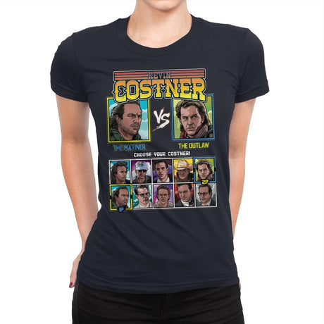 Kevin Costner Fighter - Womens Premium T-Shirts RIPT Apparel Small / Midnight Navy