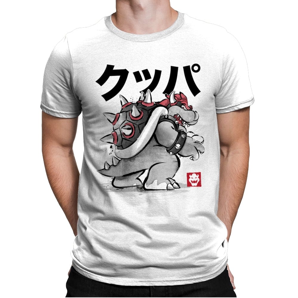 King Koopa Sumi-e - Mens Premium T-Shirts RIPT Apparel Small / White