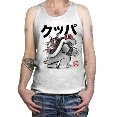 King Koopa Sumi-e - Tanktop Tanktop RIPT Apparel X-Small / White