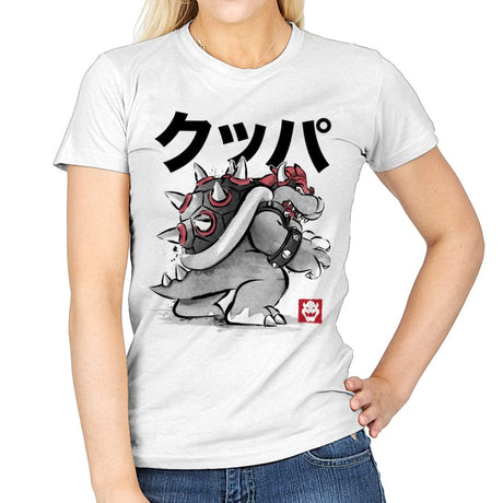 King Koopa Sumi-e - Womens T-Shirts RIPT Apparel Small / White