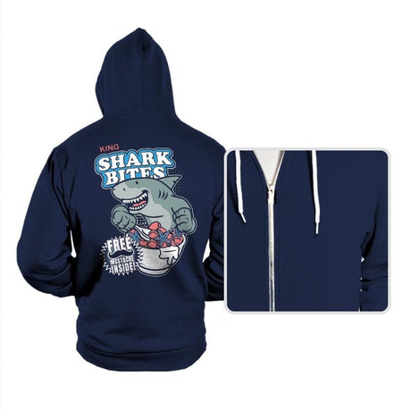 King Shark Bites - Hoodies Hoodies RIPT Apparel Small / Navy