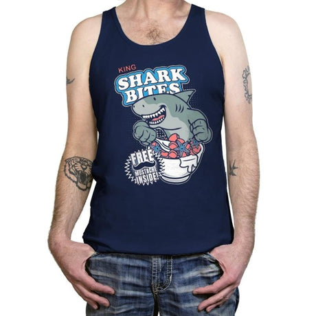 King Shark Bites - Tanktop Tanktop RIPT Apparel X-Small / Navy