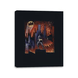 Knight Above the Sea of Buildings - Canvas Wraps Canvas Wraps RIPT Apparel 11x14 / Black