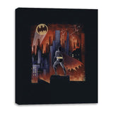 Knight Above the Sea of Buildings - Canvas Wraps Canvas Wraps RIPT Apparel 16x20 / Black