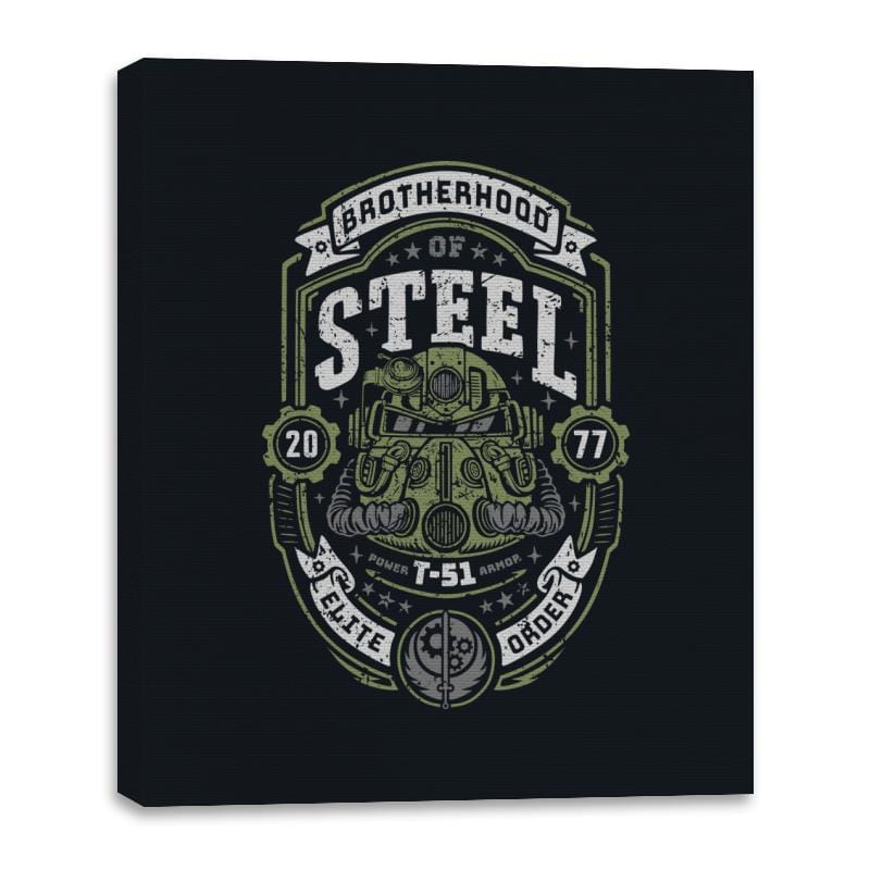 Knight of Steel T-51 - Canvas Wraps Canvas Wraps RIPT Apparel 16x20 / Black