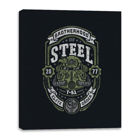 Knight of Steel T-51 - Canvas Wraps Canvas Wraps RIPT Apparel 16x20 / Black